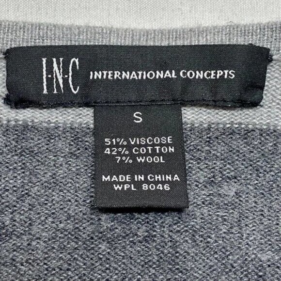 INC International Concepts Open Front Cardigan Women's Small Gray Stripe Midi - Picture 8 of 9